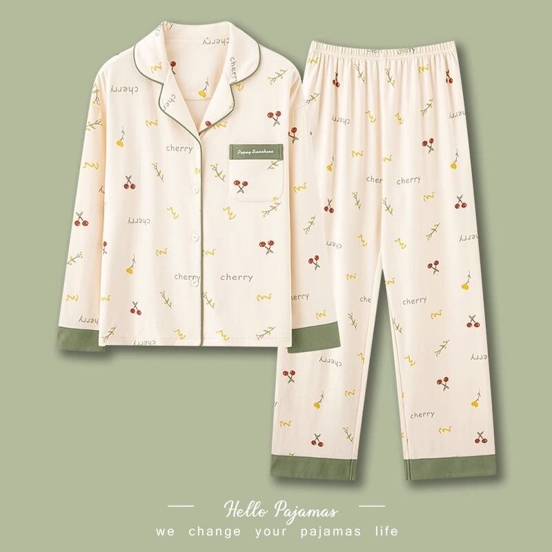 纯棉睡衣女春秋季2025长袖全棉可外穿家居服套装大码奢华高贵