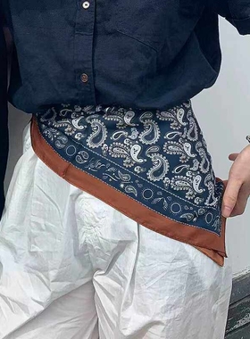 耐看经典~腰果花头巾小方巾丝巾女春秋围脖子搭配衬衫西装薄围巾