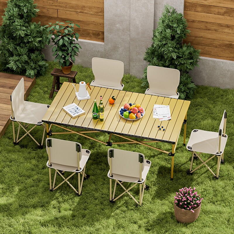 户外折叠桌野餐桌子露营桌装备式蛋卷桌套装摆摊野外野营桌椅