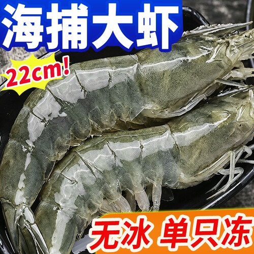 大虾鲜活速冻青岛超特大海虾基围虾冷冻青虾对虾2030海鲜水产白虾