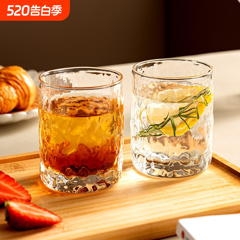 家用玻璃杯耐高温透明杯子高颜值茶杯酒杯牛奶咖啡喝水杯