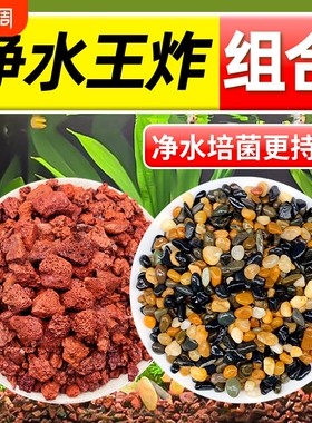 天然鱼缸造景底砂火山石溪流石套餐专用铺底石头颗粒古法水质养鱼