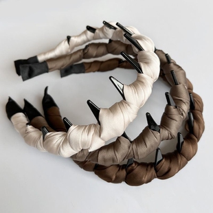 正反两戴缎面加厚反齿梳发箍2025新款高端蓬松高颅顶神器头箍发饰