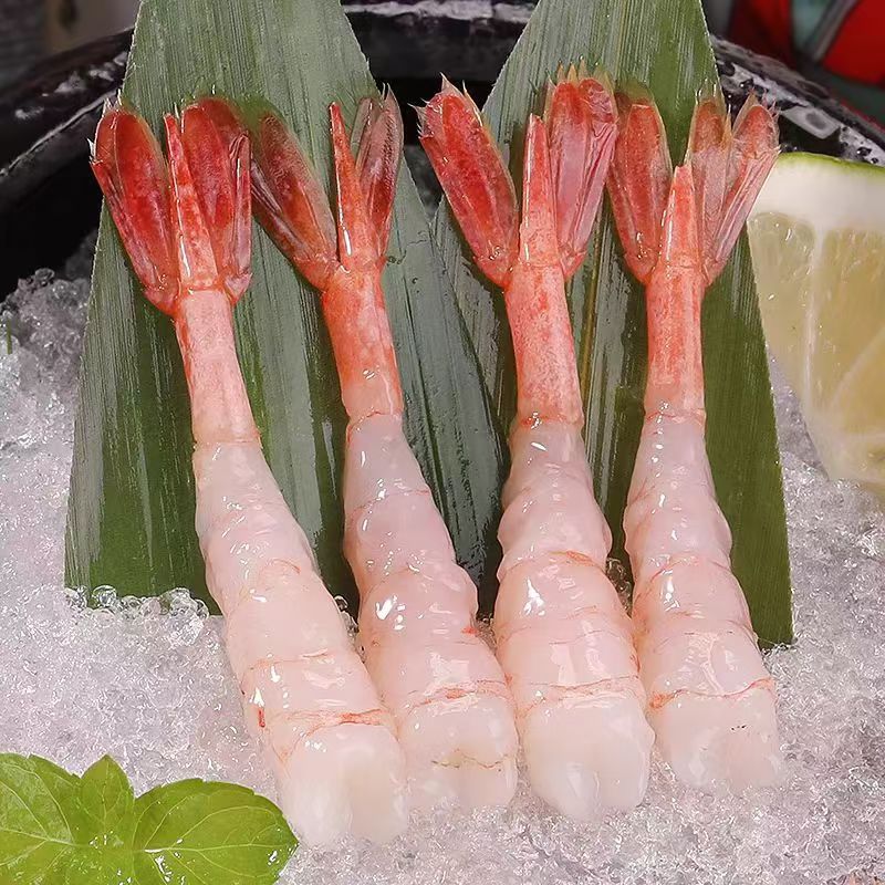 甜虾刺身去头甜虾生吃刺身甜虾日料寿司甜虾深海虾北极虾甜虾即食