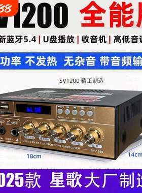 STARKLOK/SV1200大功率迷你小型蓝牙hi功放机家用无损12v插卡功放