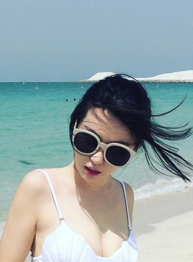 偏光太阳镜韩版新款女网红同款复古圆形眼镜白色大框圆脸出游墨镜