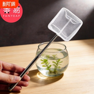 渔捞 可伸缩渔捞抄网圆形方形网兜抄鱼网鱼缸捞鱼网 小B1pn0