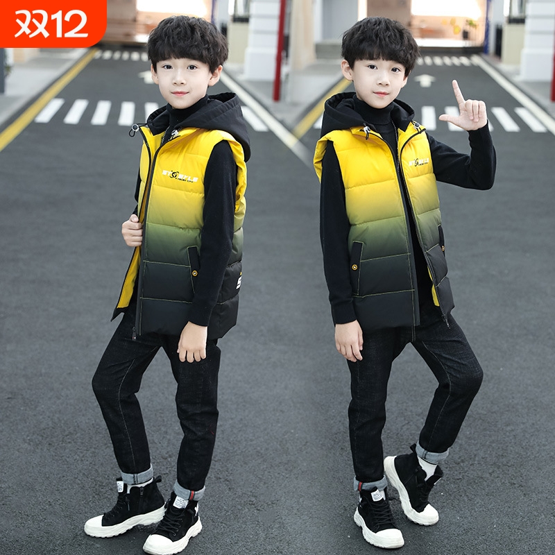 男童冬装棉衣马甲儿童棉服中大童加厚背心外套男孩马甲上衣THH247