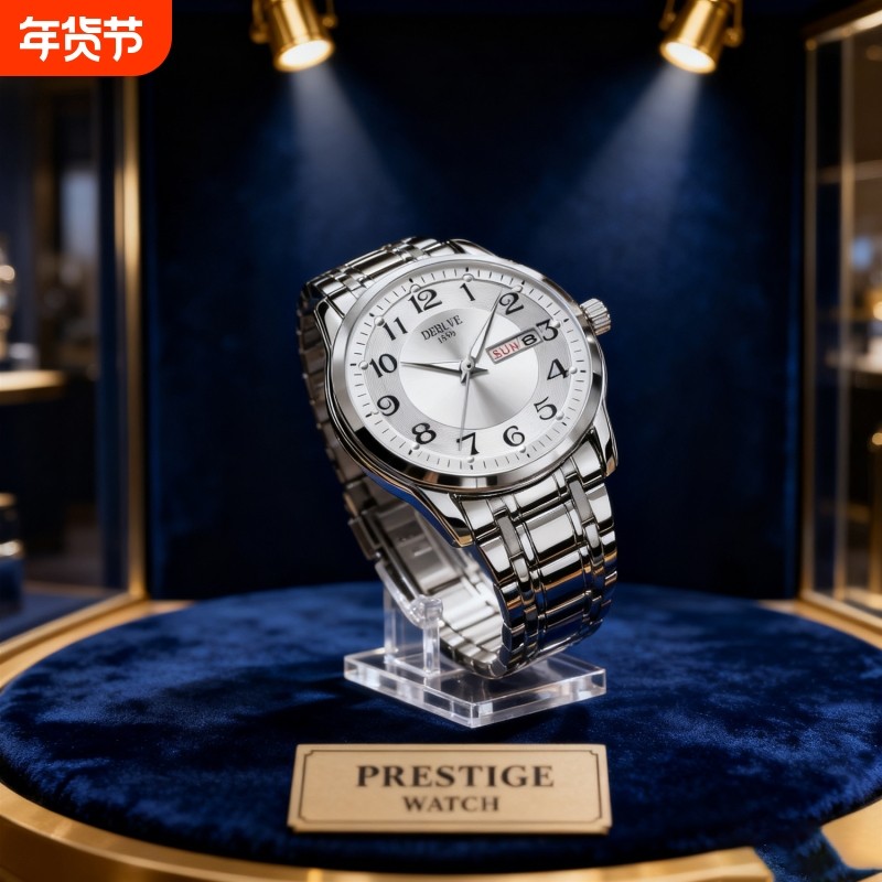腕表高级感男士男款手表全自动非机械表正品名牌钢带商务防水石英
