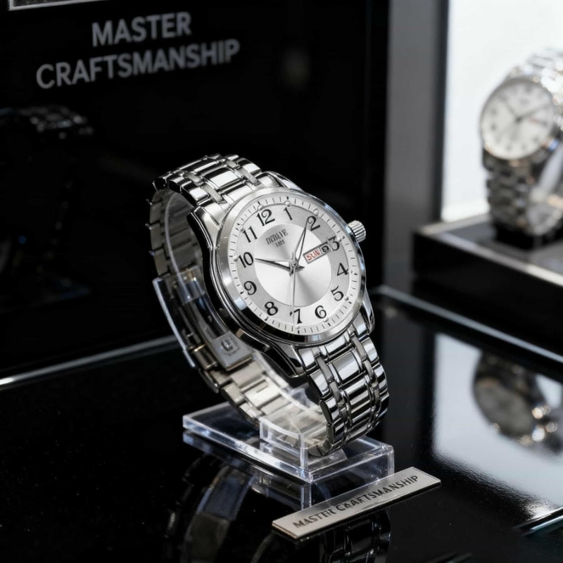 男款手表钢带商务防水石英腕表高级感男士正品名牌全自动非机械表