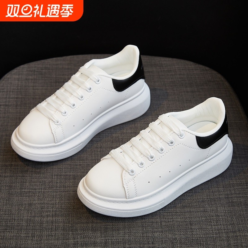 学生厚底春夏季小白鞋女鞋2025新款潮流透气松糕鞋百搭运动板鞋女