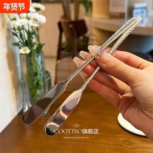 又是搅拌棒又是抹酱刀!316不锈钢黄油刀果酱刀馄饨饺子馅料勺