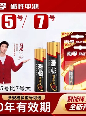 南孚电池聚能环5代5号7号碱性干电池儿童玩具2粒空调遥控器鼠标电池
