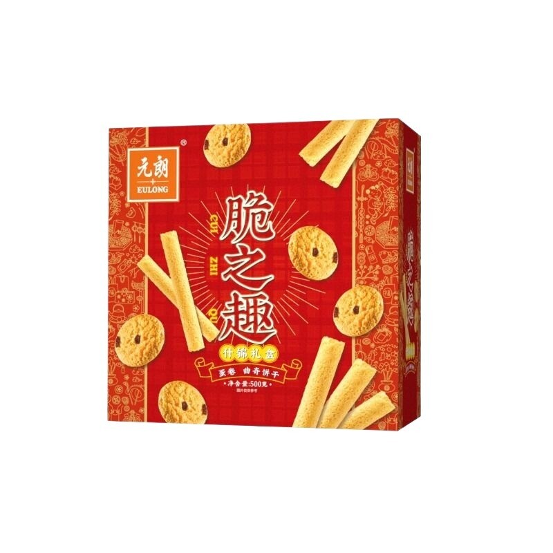 元朗脆之趣蛋卷曲奇什锦礼盒 500g
