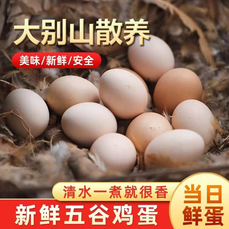 正宗散养土鸡蛋40枚大别山生态谷物鲜蛋农家柴鸡笨鸡月子蛋初生蛋