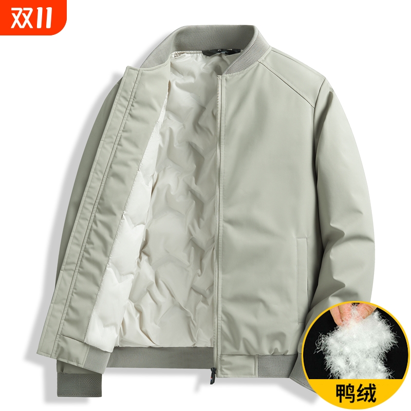 户外男士羽绒服秋冬季加厚棒球服夹克短款潮牌宽松冬装上衣服冬天