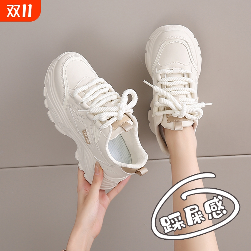 他她女孩踩屎感老爹鞋女2025春秋爆款软底运动休闲鞋显脚小码34学