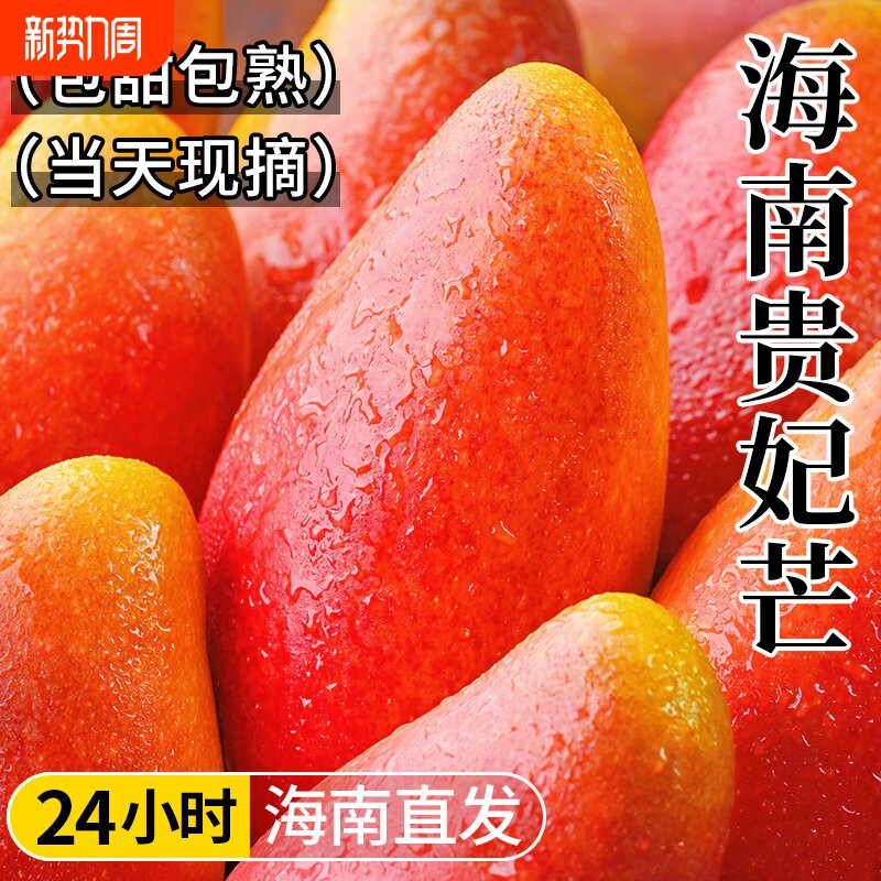 正宗海南贵妃芒果新鲜大果9斤应季时令水果树上熟红金龙整箱包邮