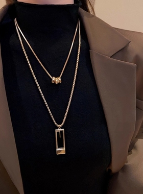 百搭毛衣链2025年新款秋冬长款双层装饰项链女小众设计感高级配饰