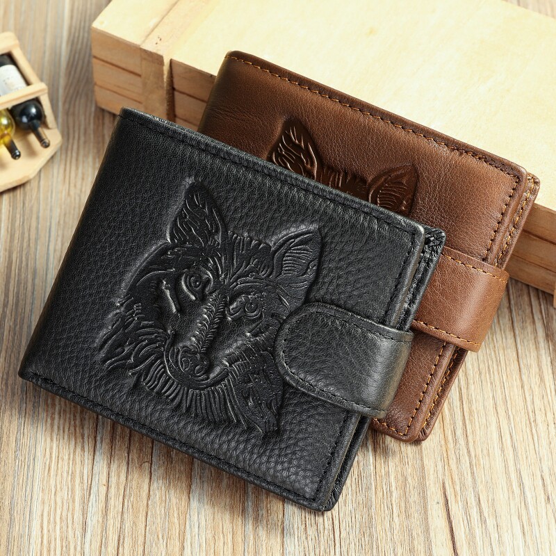 复古牛皮男士钱包高级感多卡位钱夹真皮短款零钱包卡包薄款钱包男