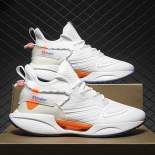 儿童白鞋男女款夏季青少年跑步鞋轻便减震初中学生专用白色运动鞋