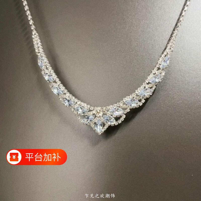 项链珍珠Vintage古着BanquetStarRiver轻奢锁骨链女流苏锆石礼服