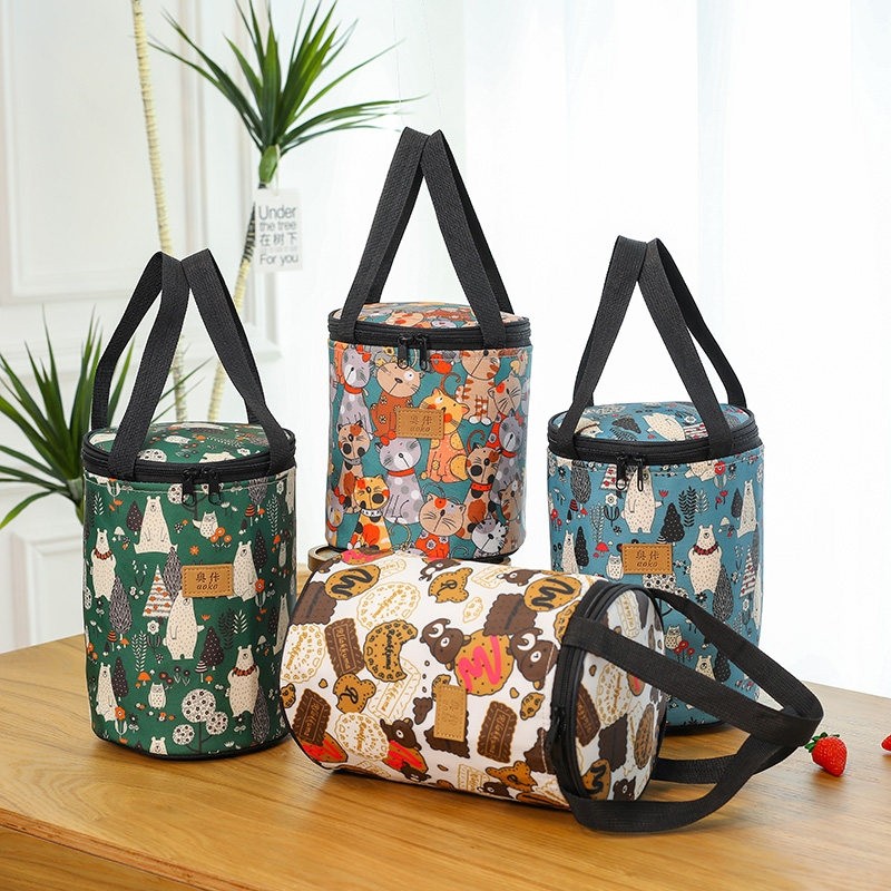 防水防污新款保温桶袋子加厚铝箔保温便当包圆形饭盒上班族提饭包,收纳整理,保温包,淘宝优惠券,粉丝福利购,淘宝优惠卷