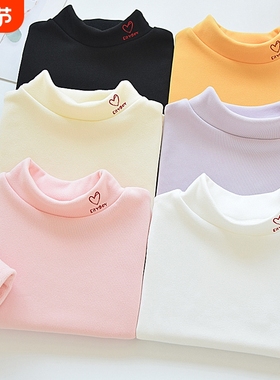 秋冬装德绒打底衫保暖儿童装宝宝半高领男童女童加绒加厚T恤C27