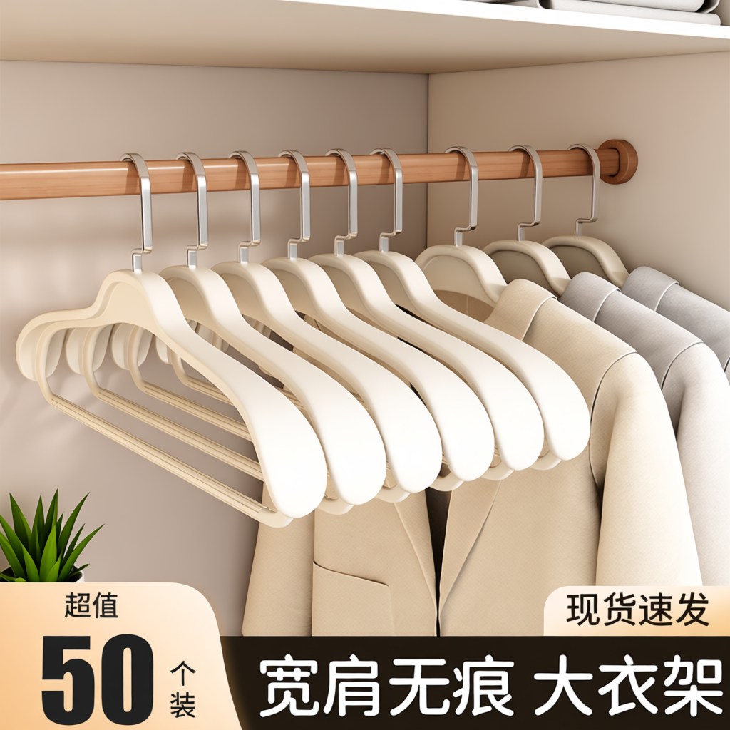 衣架挂衣家用防肩角滑西装羊绒大衣架子晾衣服架无痕宽肩衣撑衣柜