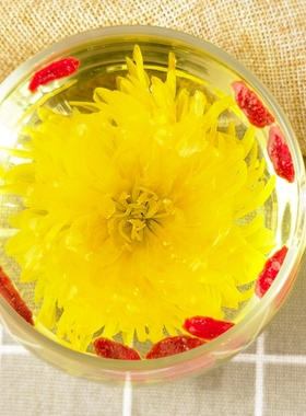 菊花茶金丝皇菊黄菊一朵一杯官方旗舰店菊花去火非特级金银花正品