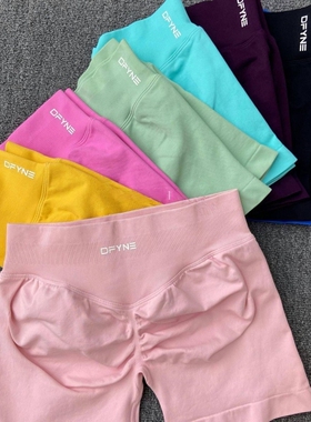DFYNE跨境提臀高腰impact收腹蜜桃臀三分运动速干短裤健身瑜伽