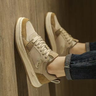 男鞋 网面休闲板鞋 2025新款 透气薄款 学生运动软底百搭 夏季 品牌断码