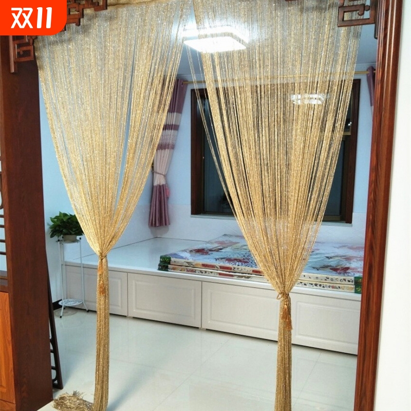韩式银丝线帘 加密门帘挂帘客厅隔断帘玄关装饰流苏帘子