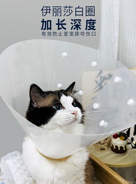 宠物伊丽莎白圈狗狗猫咪脖圈防咬防舔绝育耻辱圈透明加深加长头套