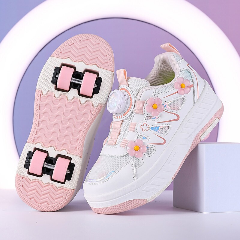 儿童暴走鞋女童2026新款带轮子隐形四轮可收缩溜冰鞋学生轮滑鞋女