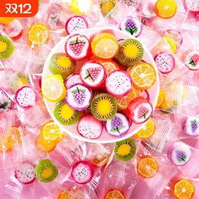 水果切片糖果混合零食网红五角星星硬糖爆款糖果味散装棒棒糖喜糖