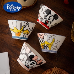 5新款正版迪士尼陶瓷碗5英寸斗笠碗家用高颜值饭碗釉下彩可爱餐具