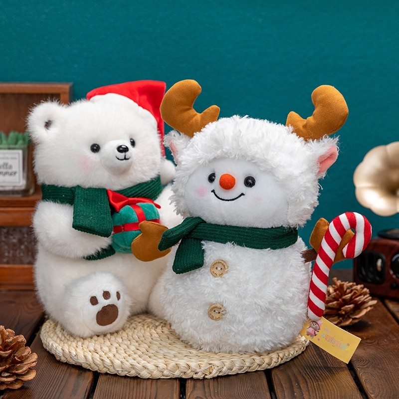 圣诞雪人.北极熊.圣诞兔子毛绒玩具公仔玩偶治愈布娃娃圣诞节礼物