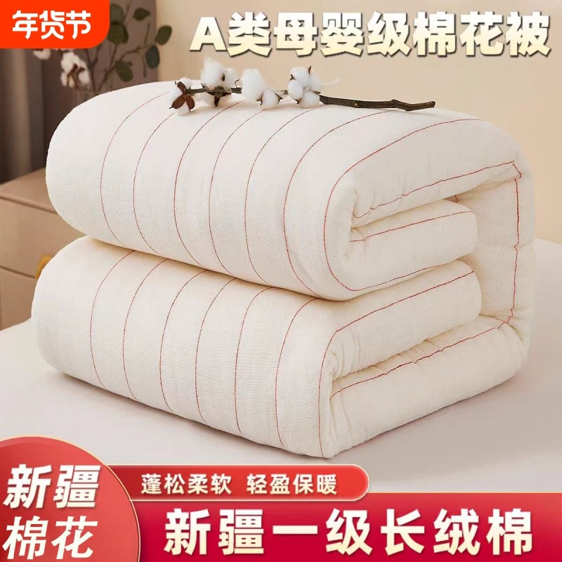 新疆棉花被棉被100%一级纯棉花全棉被芯棉絮床垫被褥子加厚秋冬被
