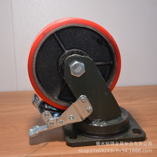 万向轮静音脚轮耐磨聚氨酯轮子铁芯重型脚轮静音脚轮铁芯PU万向轮