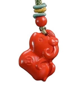 正品本命年朱砂马上有钱吊坠挂件男女款礼颈饰高含量辰砂马年大吉