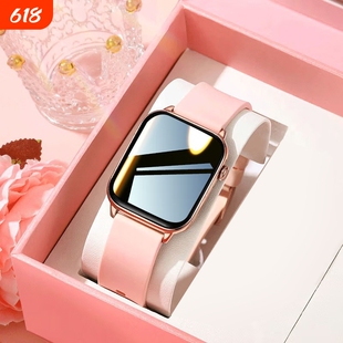 S10智能运动手表血压心率Watch10女士蓝牙电话情侣多功能通话检测方形监测健康连接大屏微信睡眠实时时尚钢带