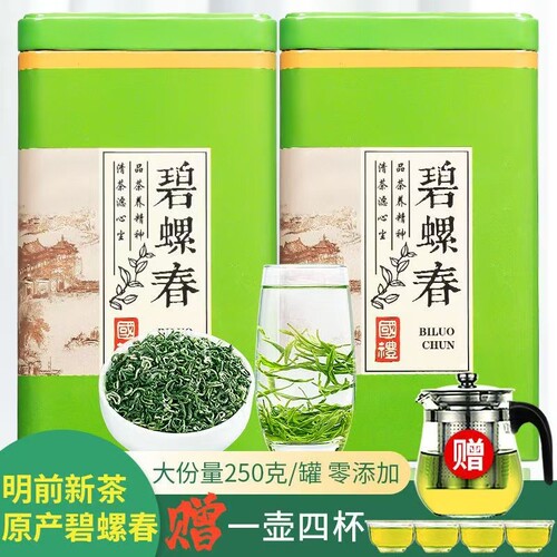 【送一壶四杯】碧螺春正宗绿茶今年新茶茶叶浓香型高端礼盒装250g