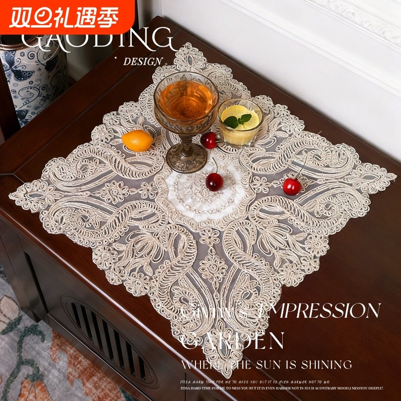 福利清仓|外贸出口刺绣餐垫桌垫花瓶装饰垫子高奢镂空防护多用垫