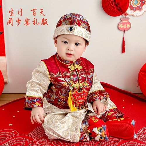 短袖夏季中式国风一周岁礼服