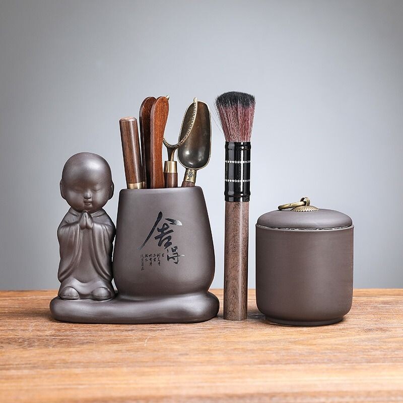 茶具配件六君子套装茶台大全茶针茶夹茶勺养壶笔茶桌用品收纳茶刀