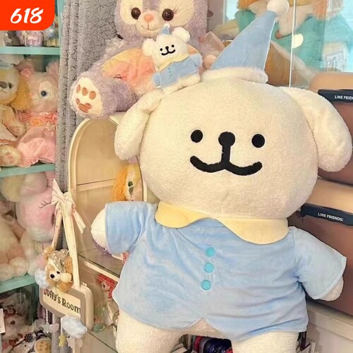 线条小狗玩偶大号毛绒玩具公仔儿童送女孩生日礼物布娃娃居家抱枕