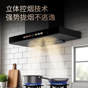双腔油烟机欧式大吸力抽油烟机家用厨房顶吸壁挂式公寓变频大功率