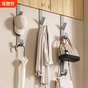 免打孔门后挂钩竖排挂衣钩门上挂包包置物架帽子收纳神器卧室承重