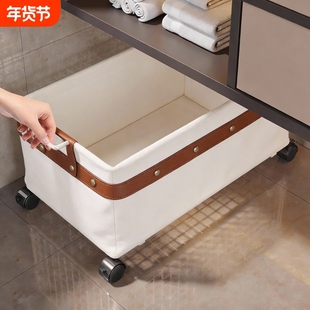 浴室柜下篮子置物架落地换洗浴巾收纳小推车铁艺大容量脏衣收纳筐